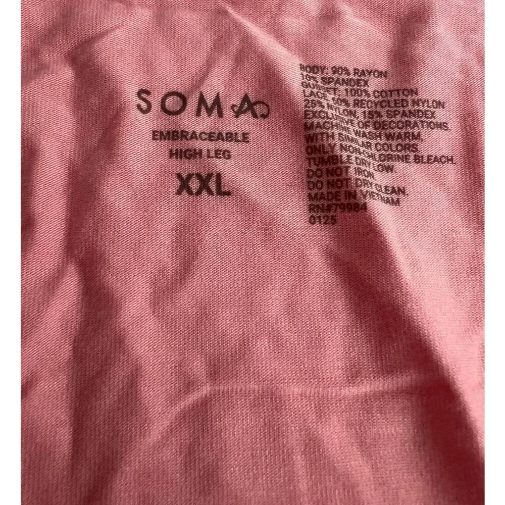 Soma Embraceable Lace High Leg Briefs Panties Size XXL Pink  Peach NWT - Picture 5 of 6